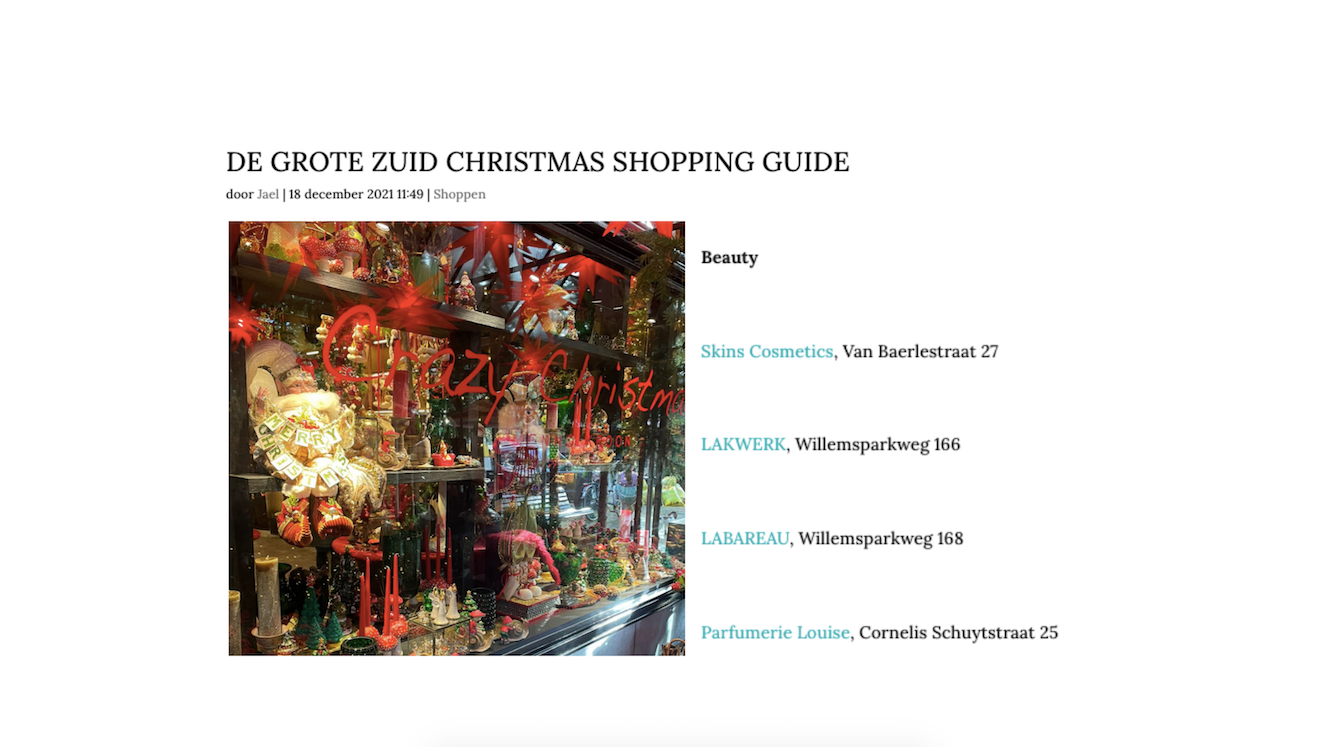 DE GROTE ZUID CHRISTMAS SHOPPING GUIDE