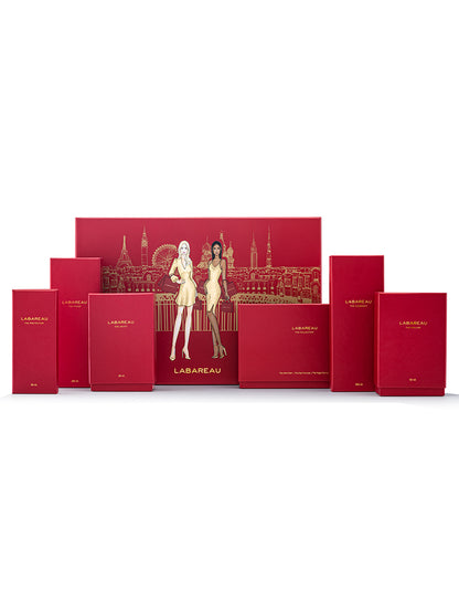 The Labareau gift box large contains six products and features limited-edition designs