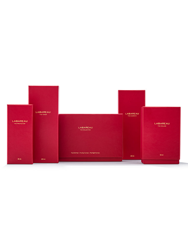 A small Labareau gift box containing five products and featuring limited-edition designs